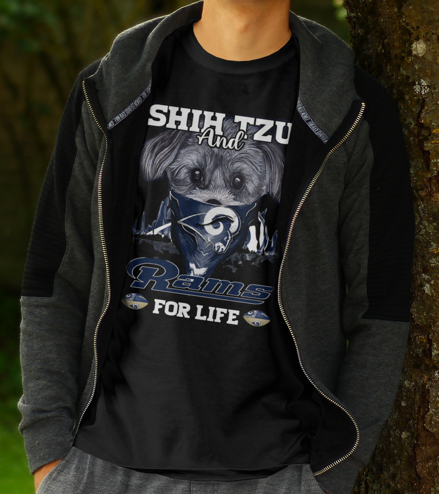 Shih Tzu And Rams For Life T-Shirt
