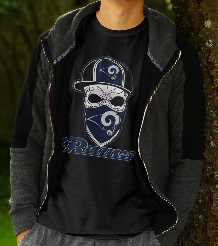 Rams Skull Hat Logo Los Angeles Rams T-Shirt