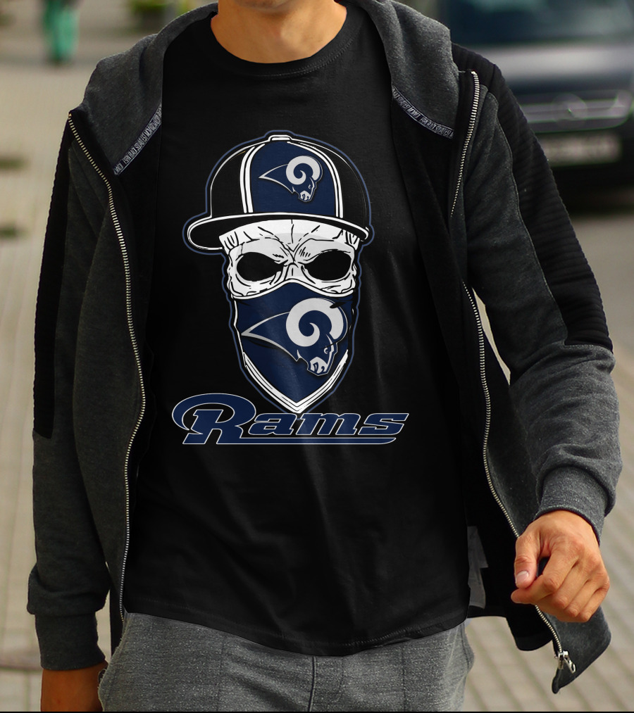Rams Skull Hat Logo Los Angeles Rams T-Shirt