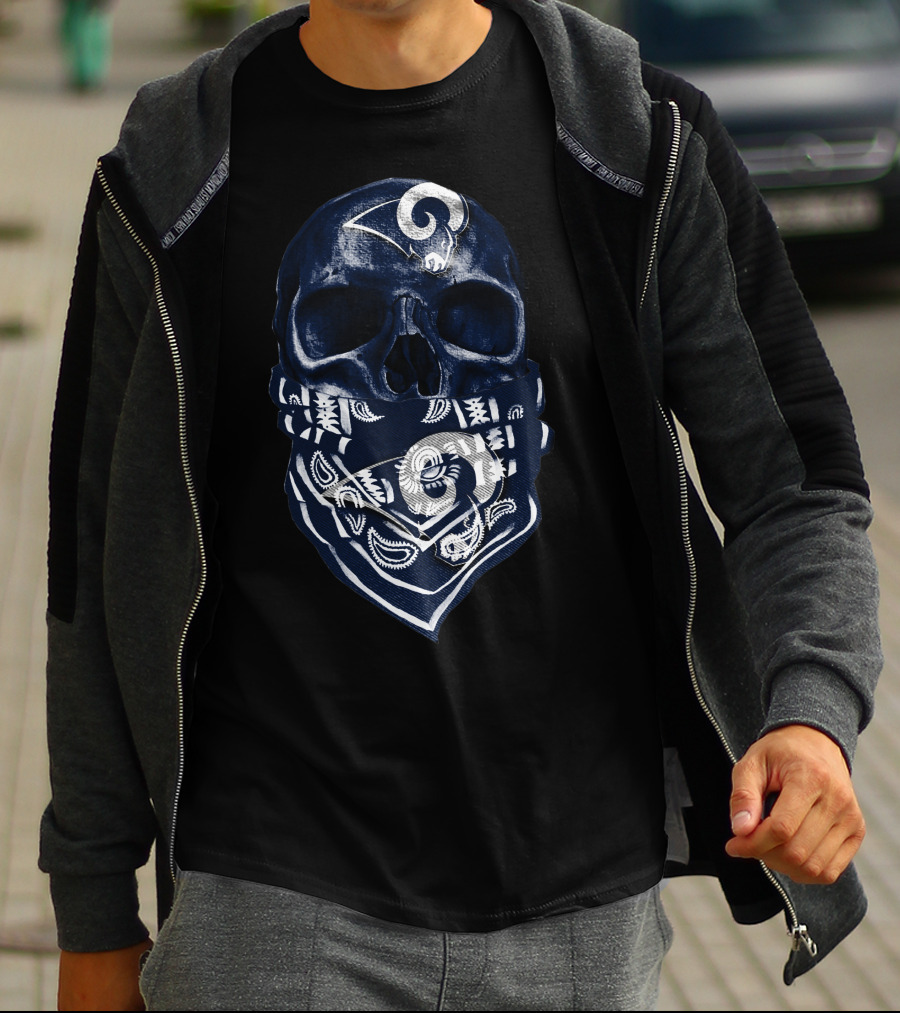 Los Angeles Rams Skull Bandana T-Shirt