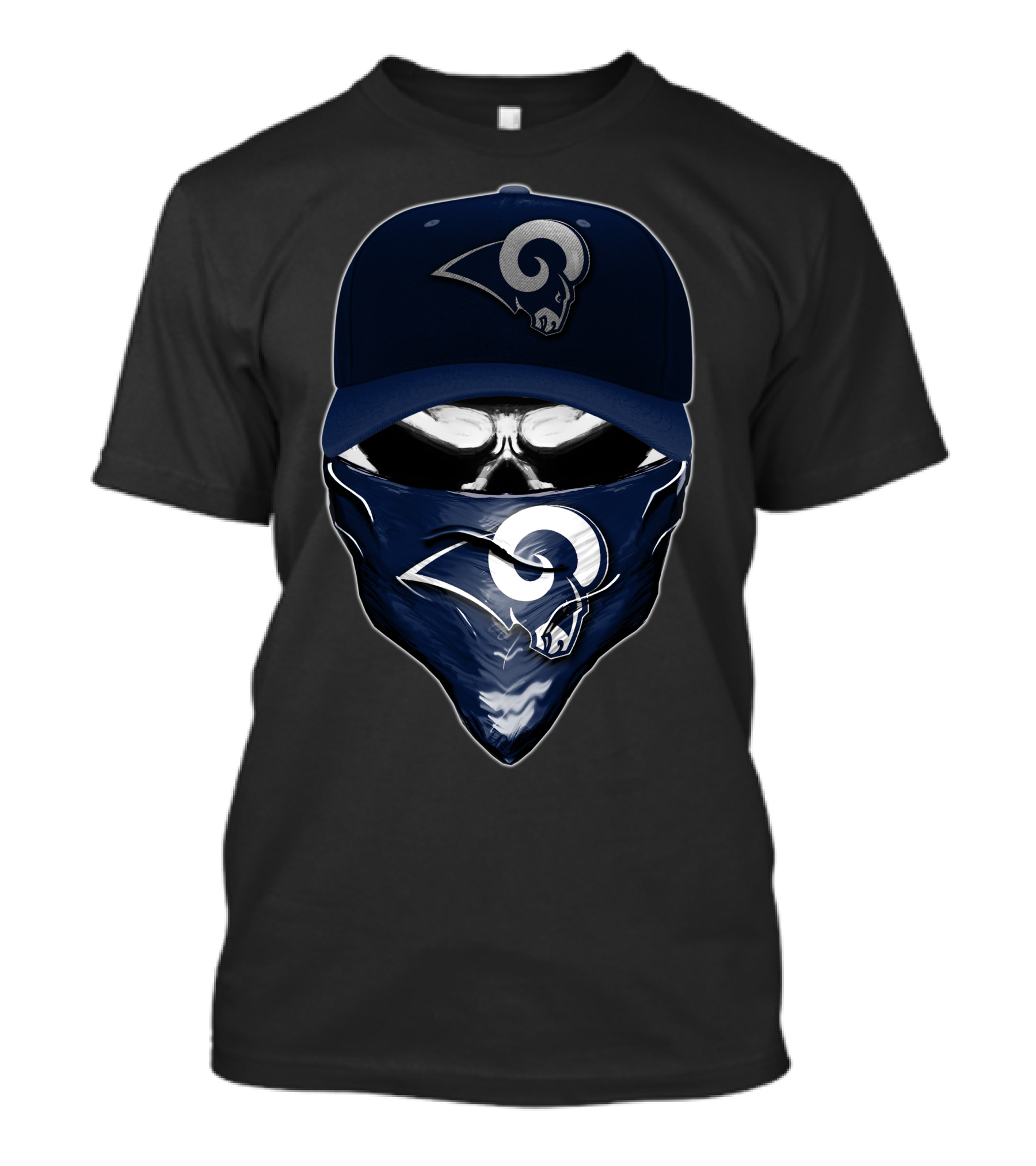 Los Angeles Rams Skull Bandana Cap T-Shirt