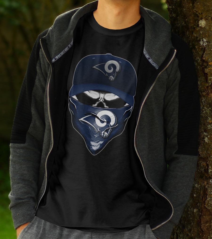 Los Angeles Rams Skull Bandana Cap T-Shirt