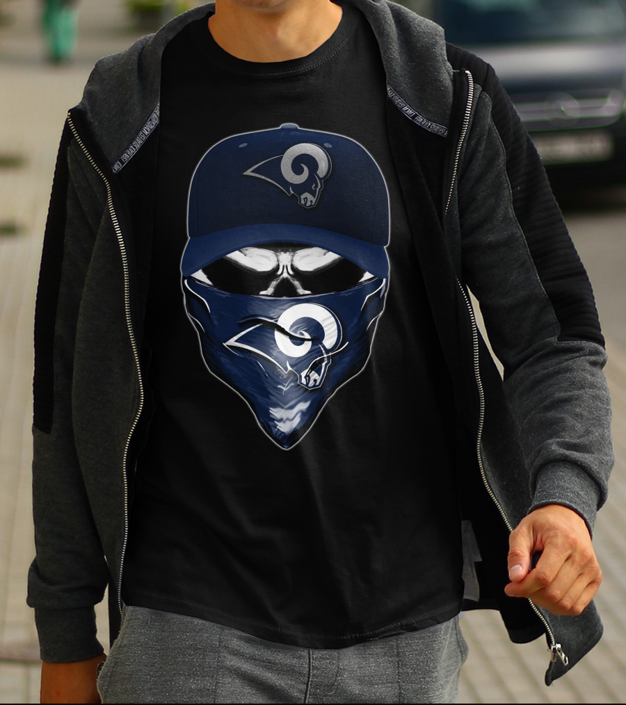 Los Angeles Rams Skull Bandana Cap T-Shirt