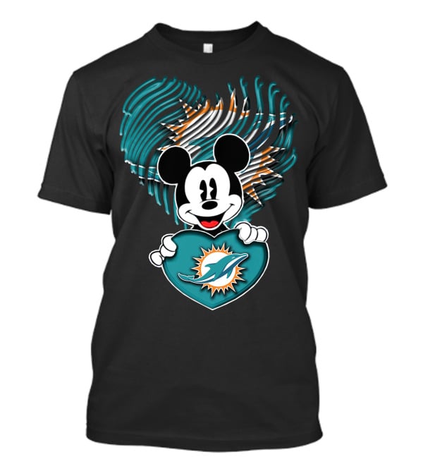 Mick Miami Dolphins Heart T-Shirt