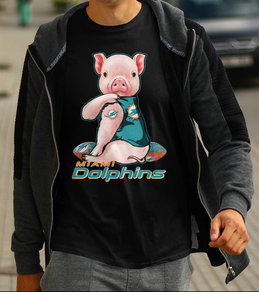 Miami Dolphins Pig Football Fan T-Shirt