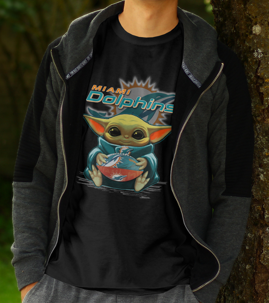 Yoda Miami Dolphins Football Fan T-Shirt