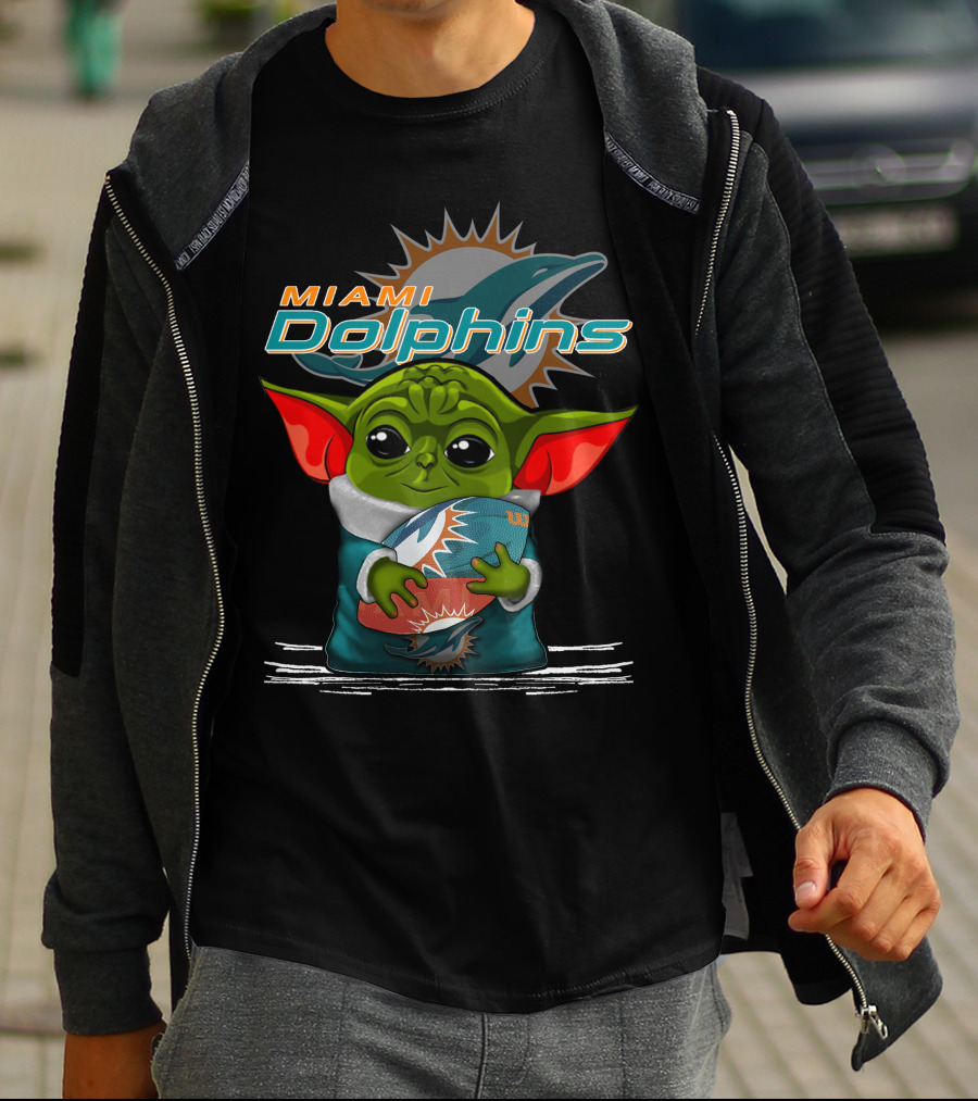 Miami Dolphins Yoda Football Fan T-Shirt