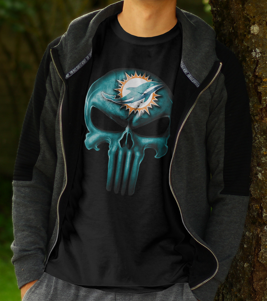 Miami Dolphins Skull T-Shirt