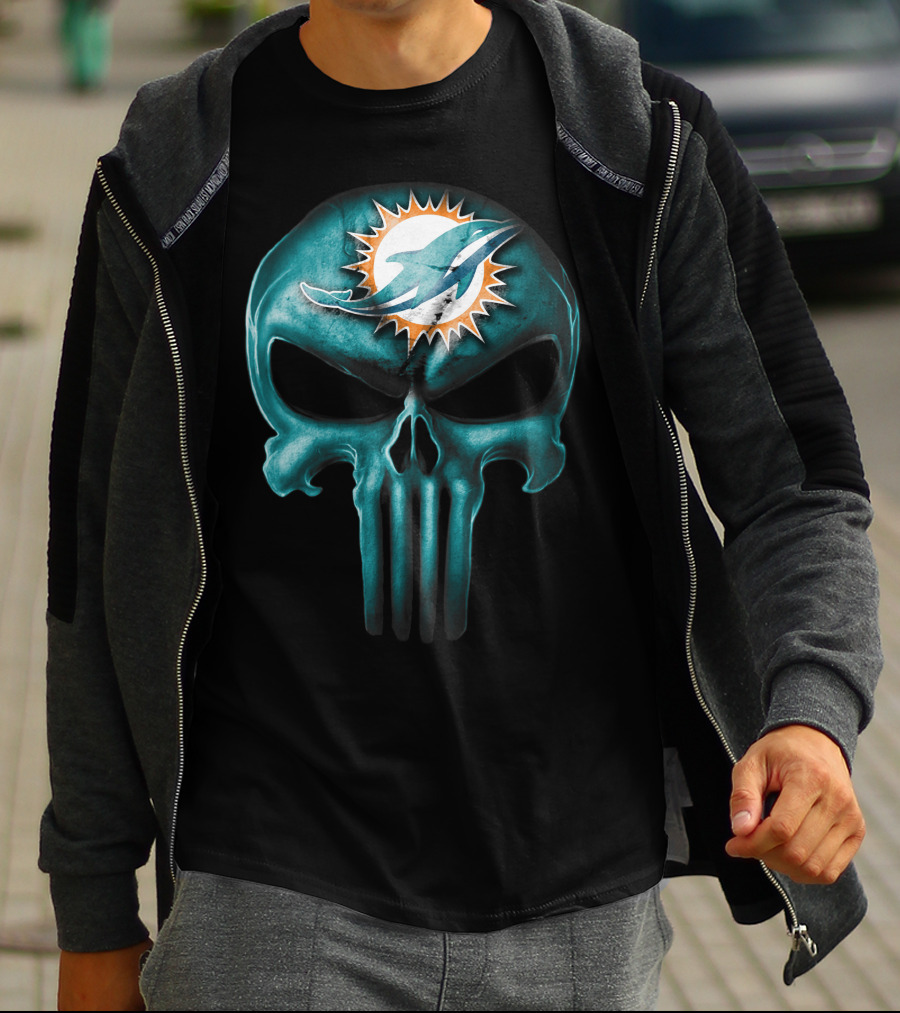 Miami Dolphins Skull T-Shirt