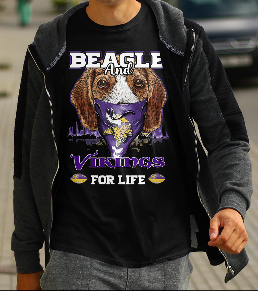 Beagle And Vikings For Life Minnesota Vikings T-Shirt