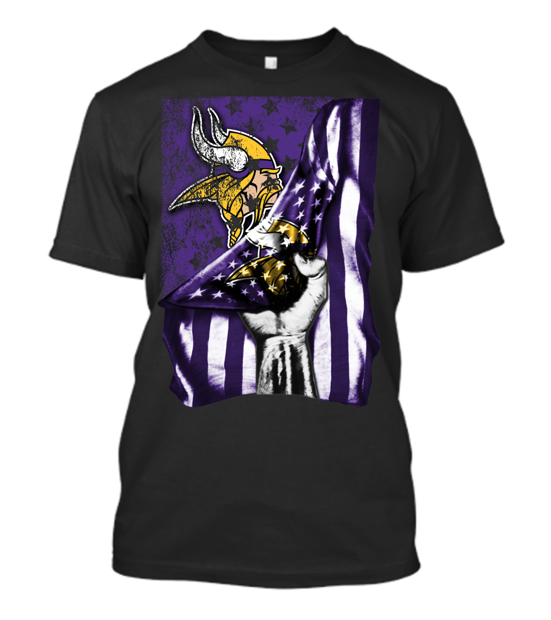 Minnesota Vikings Flag Stars And Stripes Viking T-Shirt