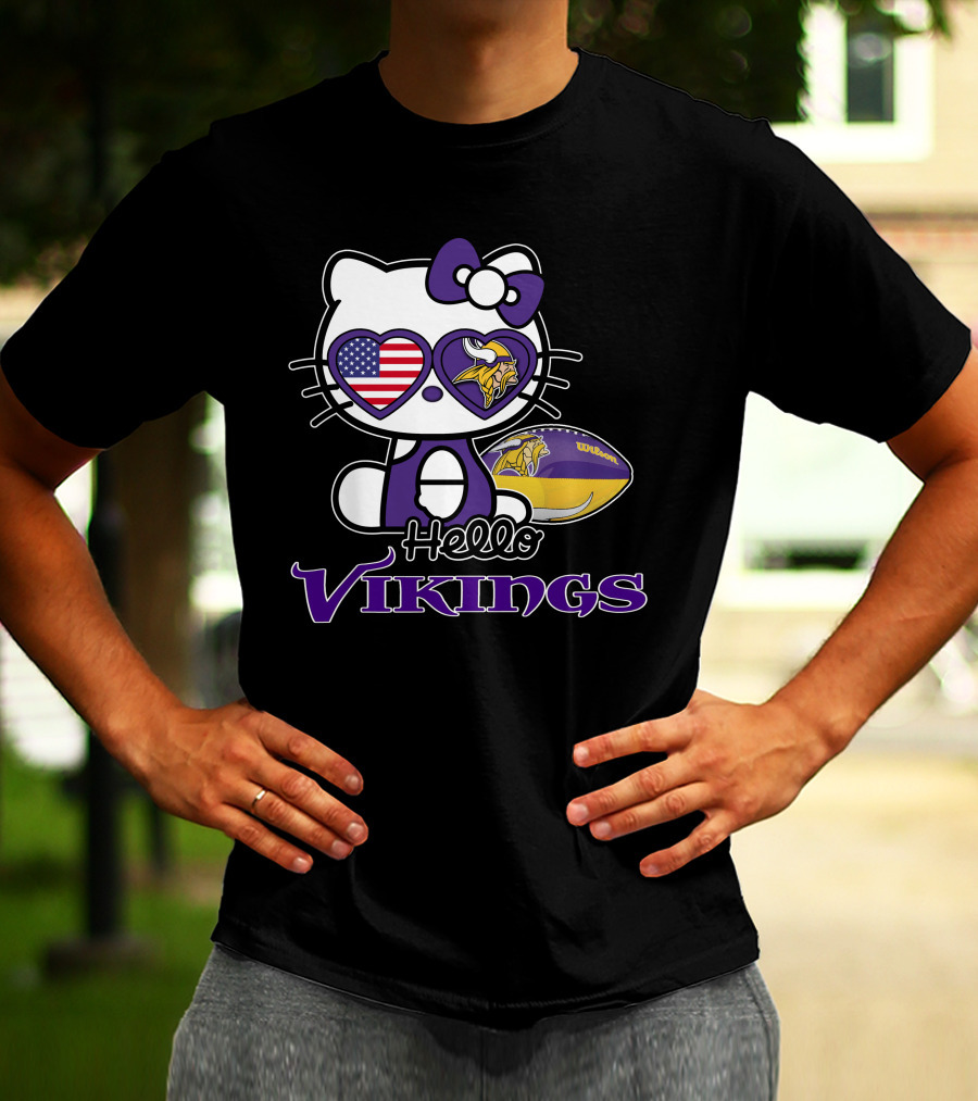 Hello Kitty Minnesota Vikings Football Fan T-Shirt