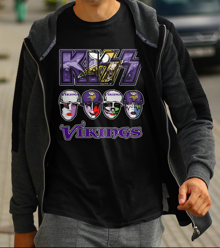 KISS Minnesota Vikings Fans Face Paint Collaboration T-Shirt