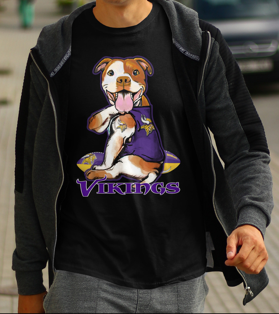 Vikings Pitbull NFL Team Spirit T-Shirt