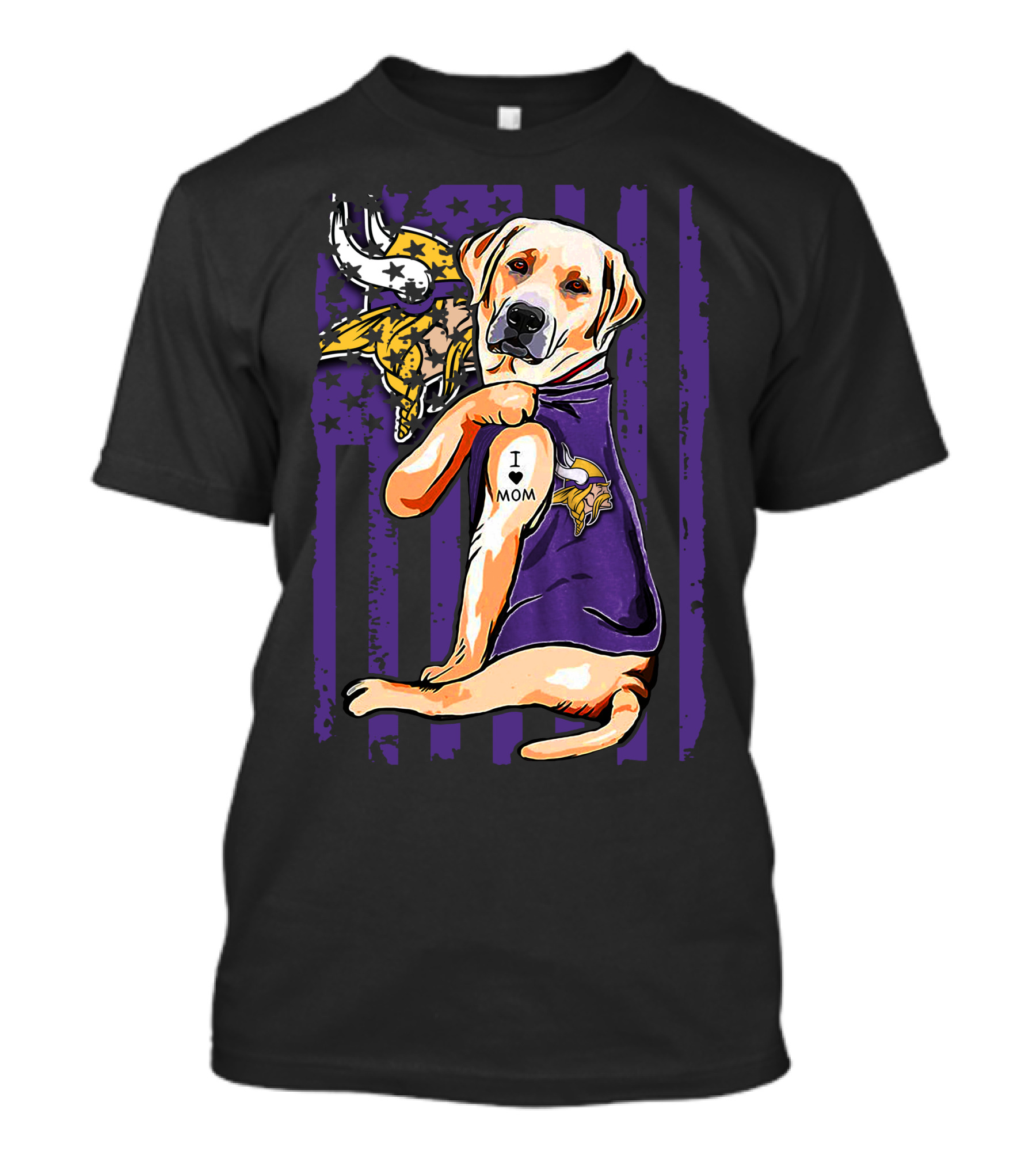 Minnesota Vikings Labrador Retriever I Love Mom T-Shirt