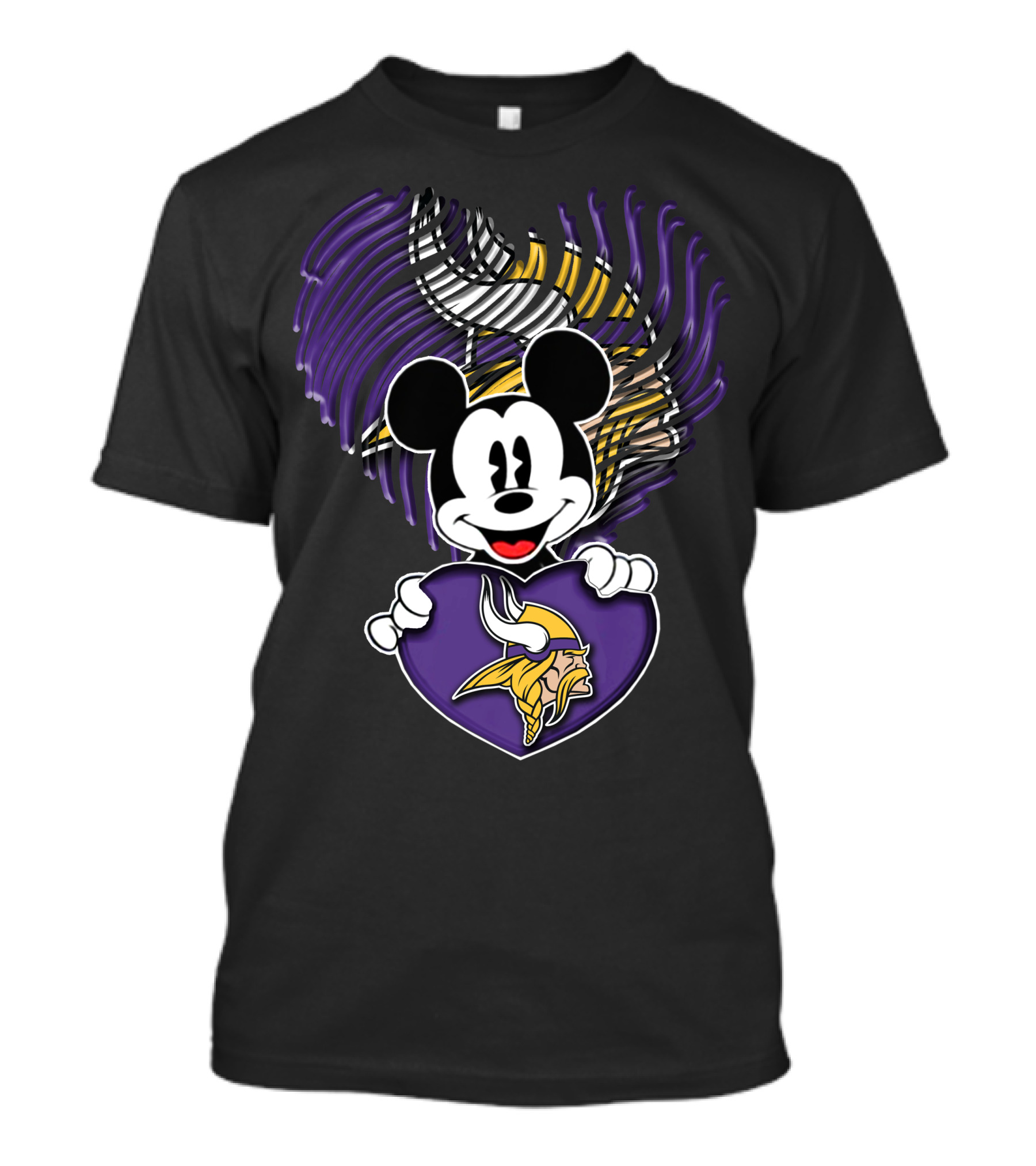 Minnesota Vikings Mickey Heart T-Shirt