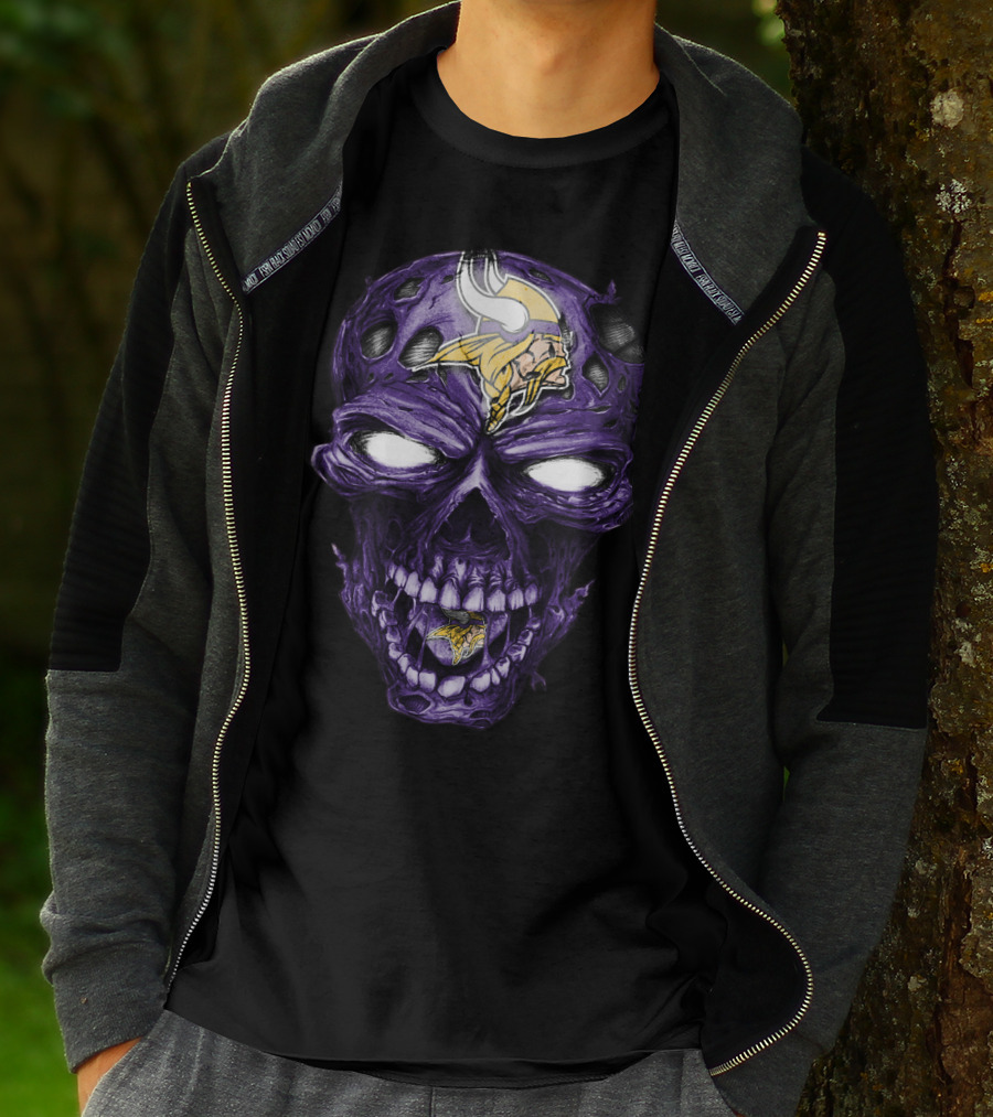 Minnesota Vikings Skull Purple T-Shirt