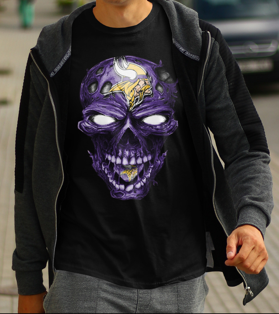 Minnesota Vikings Skull Purple T-Shirt
