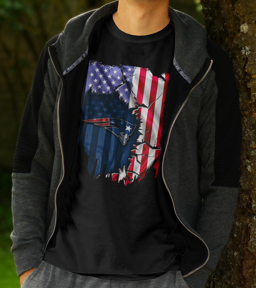 New England Patriots American Flag T-Shirt