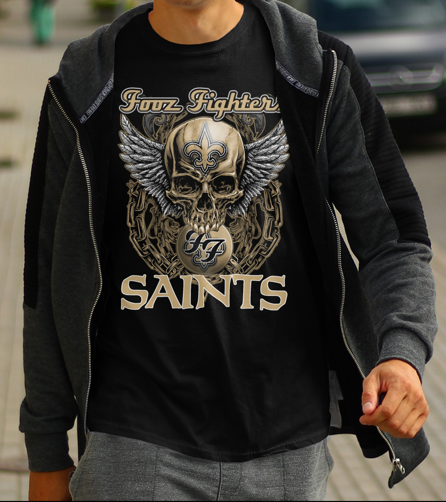 Foo Fighters Saints Skull Winged Fleur-de-Lis T-Shirt