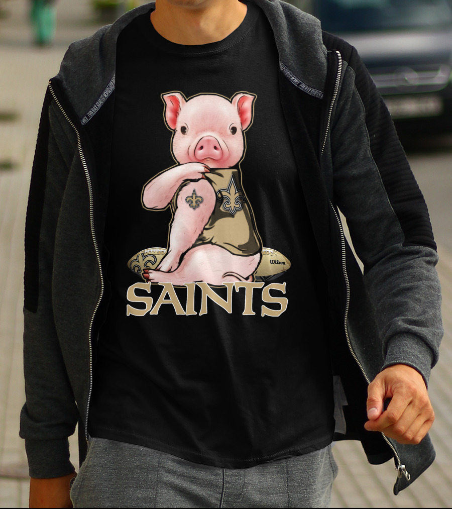 Pig Saints Fleur-de-Lis Football Fan Wilson T-Shirt