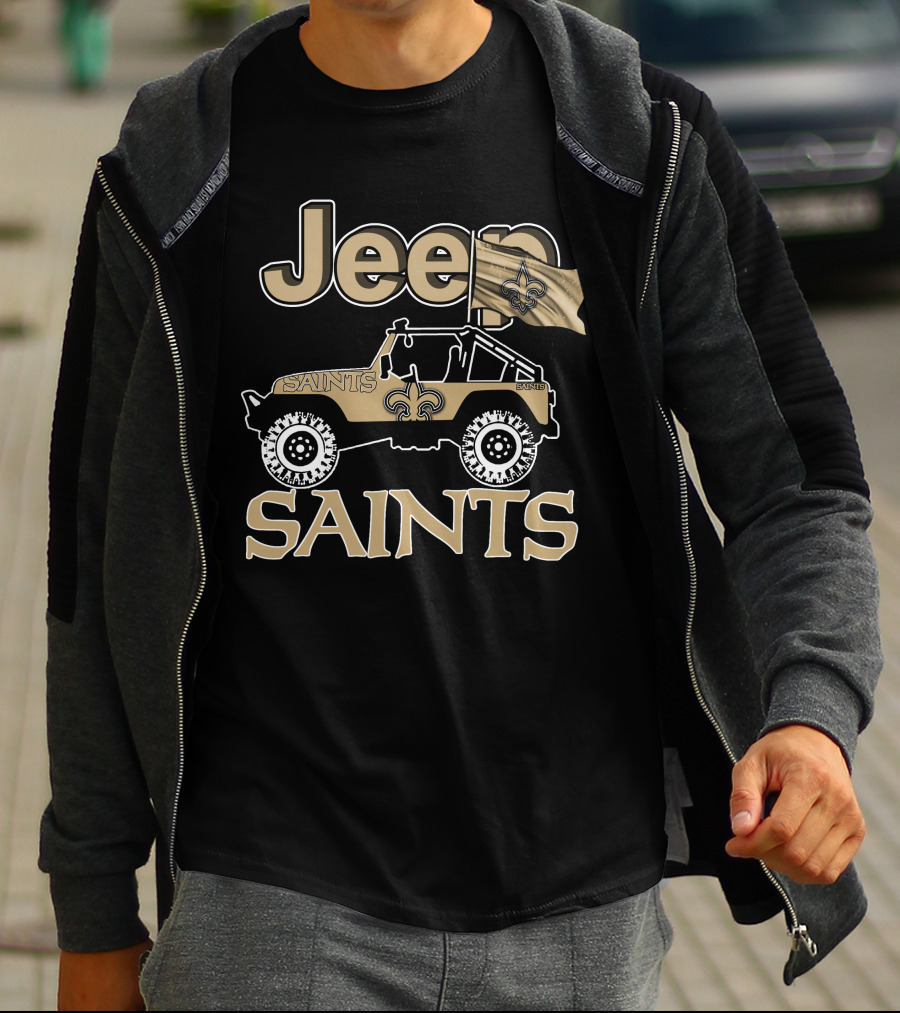 Jeep Saints New Orleans Fleur-de-Lis Flag T-Shirt