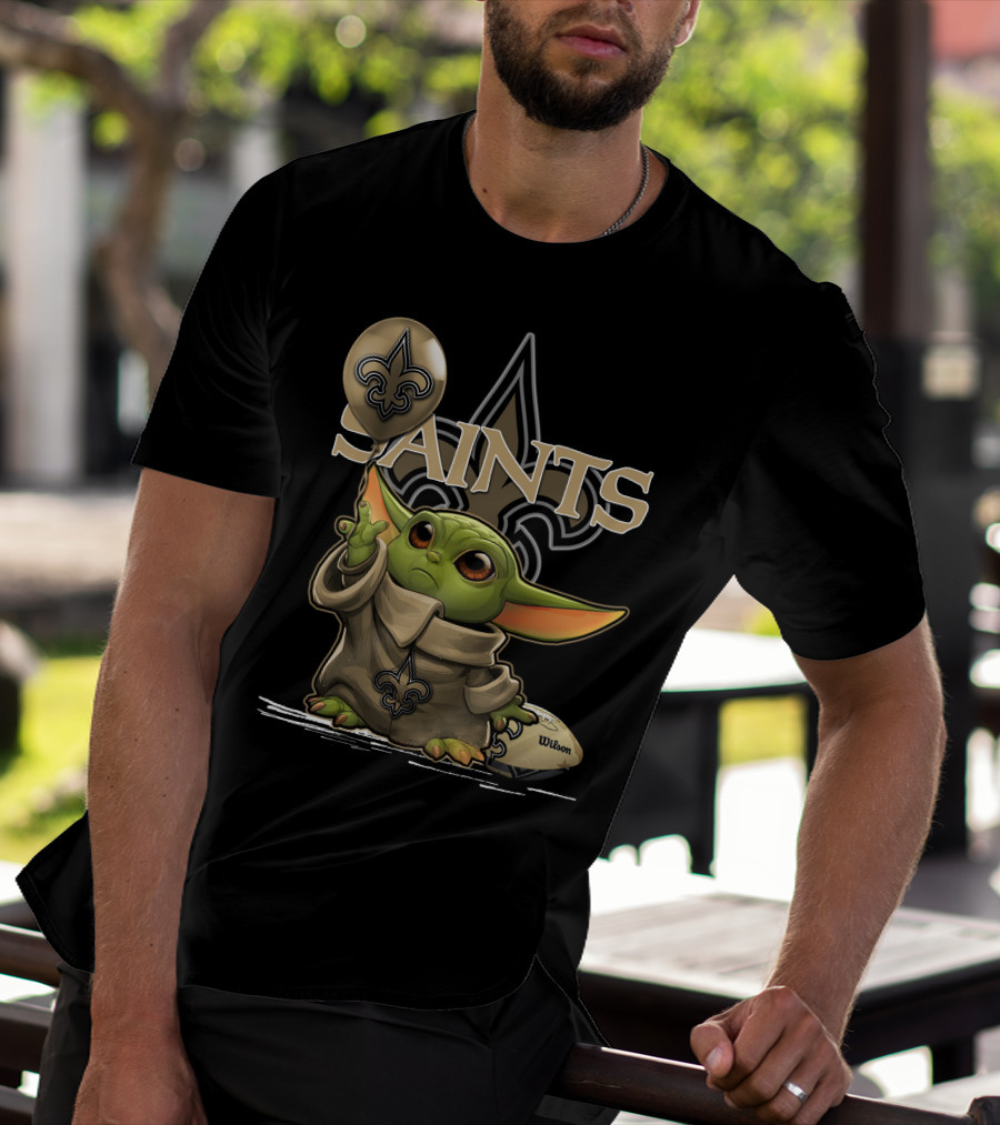 Yoda New Orleans Saints Balloon Football Wilson T-Shirt
