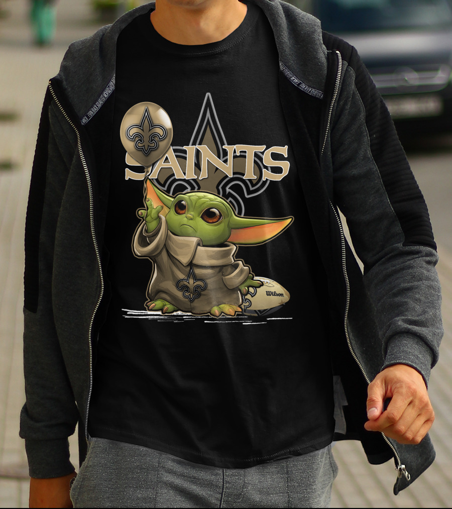 Yoda New Orleans Saints Balloon Football Wilson T-Shirt