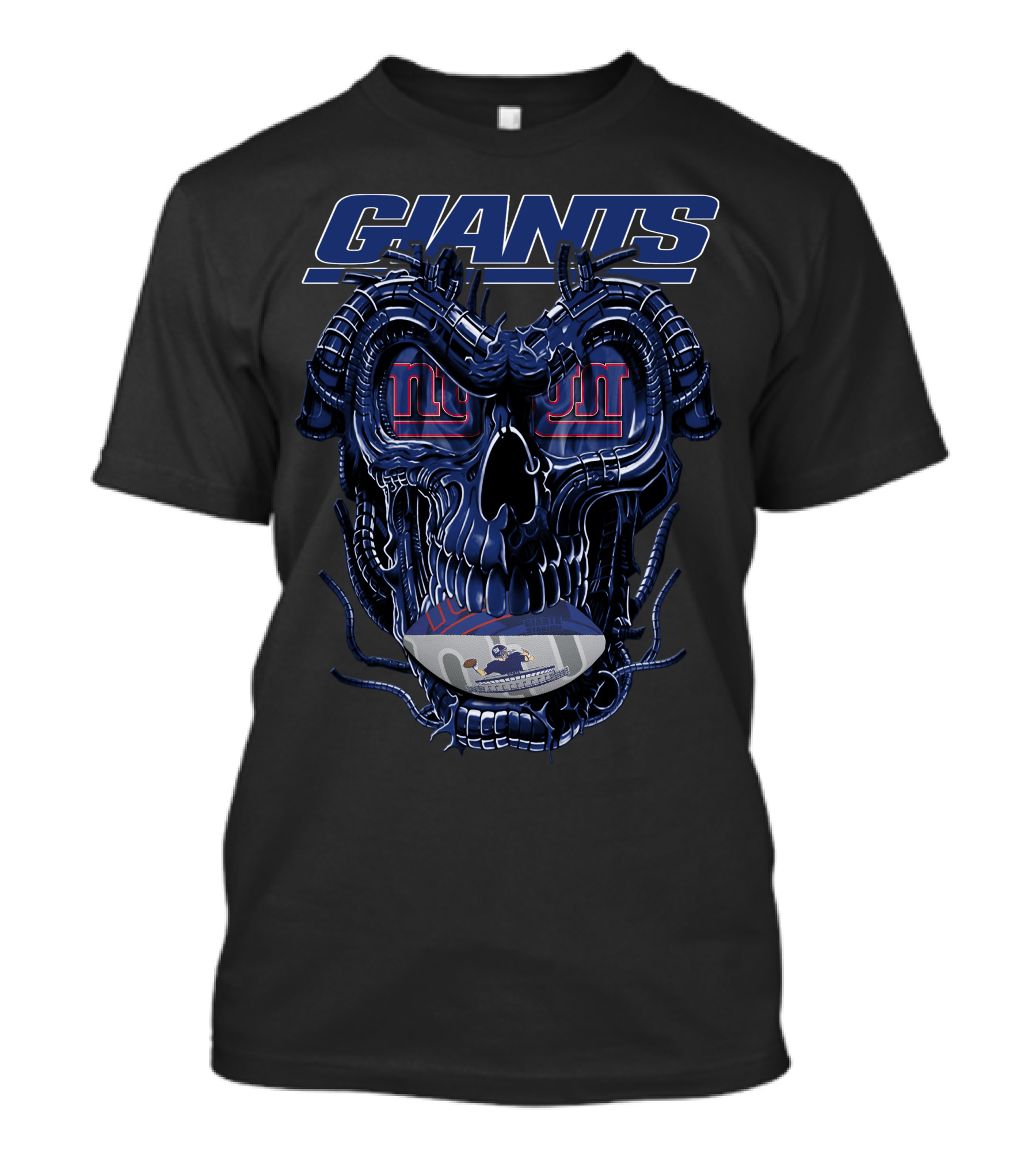 Giants Dragonskull Football Faceplate New York T-Shirt