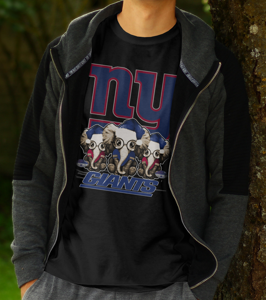 NY Giants Christmas Elephants T-Shirt