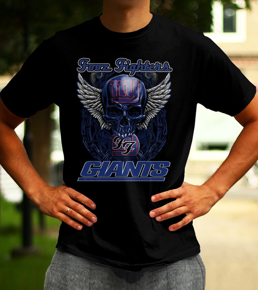 Foo Fighters NY Giants Skull Wings Retro 97 T-Shirt