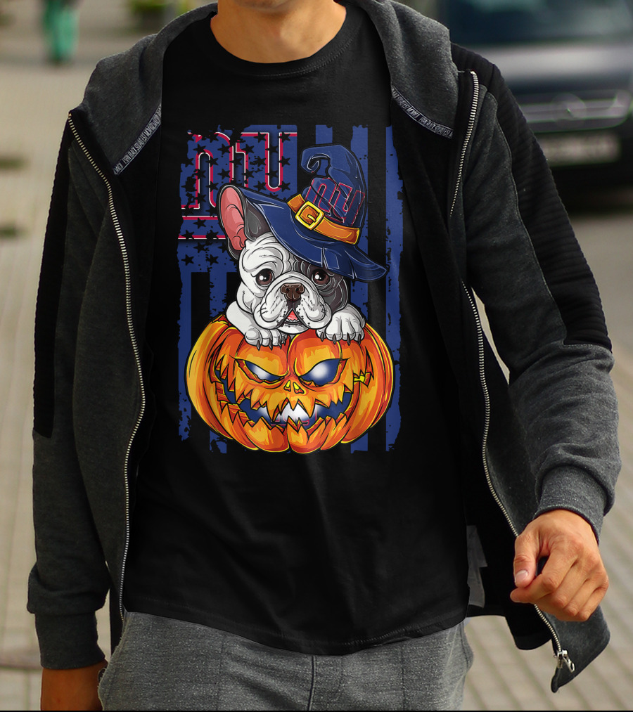 Hlw Bulldog New York Giants Halloween Pumpkin T-Shirt
