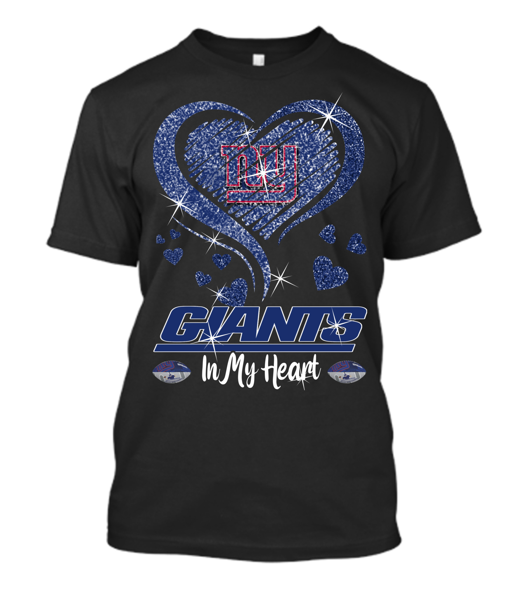 Giants Love Sparkling Heart In My Heart New York Giants T-Shirt