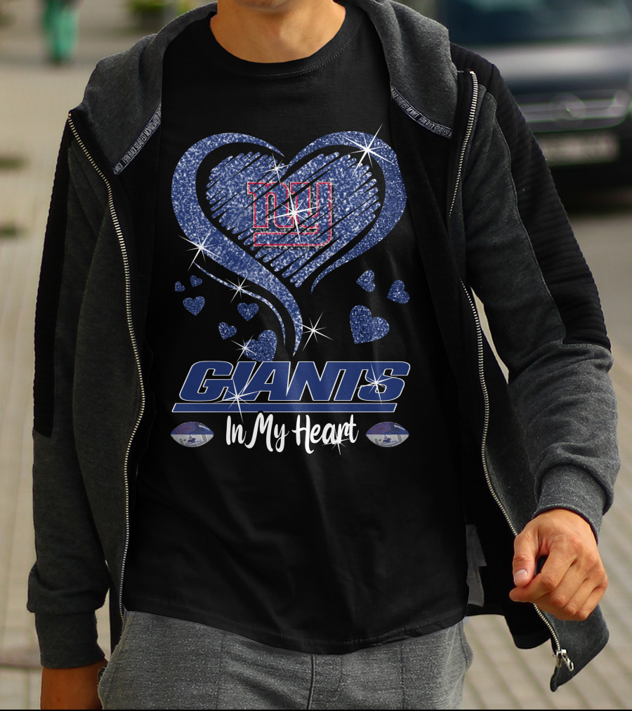 Giants Love Sparkling Heart In My Heart New York Giants T-Shirt