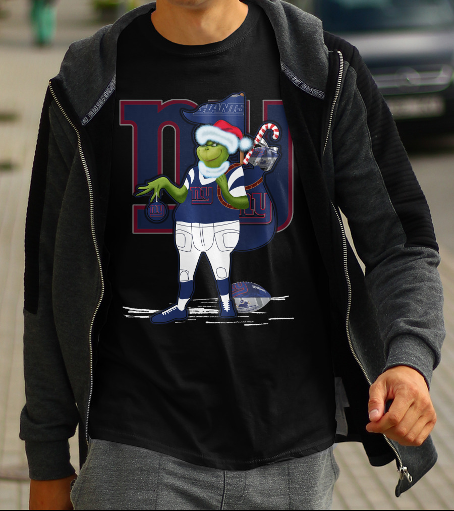 Grinchxmas New York Giants Christmas Football Character T-Shirt