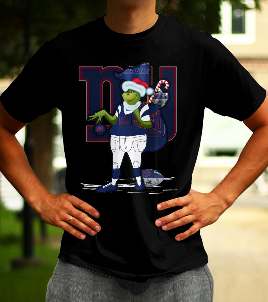Grinchxmas New York Giants Christmas Football Character T-Shirt