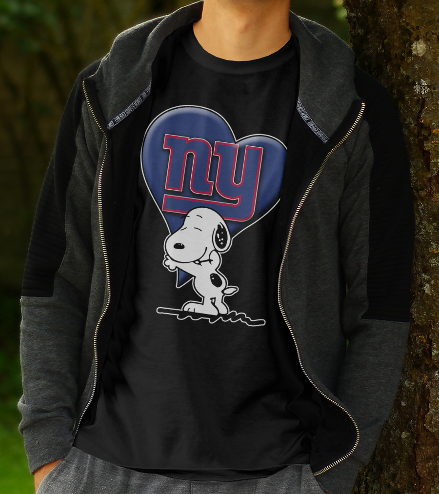 Snoopy Heart Ny New York Giants T-Shirt