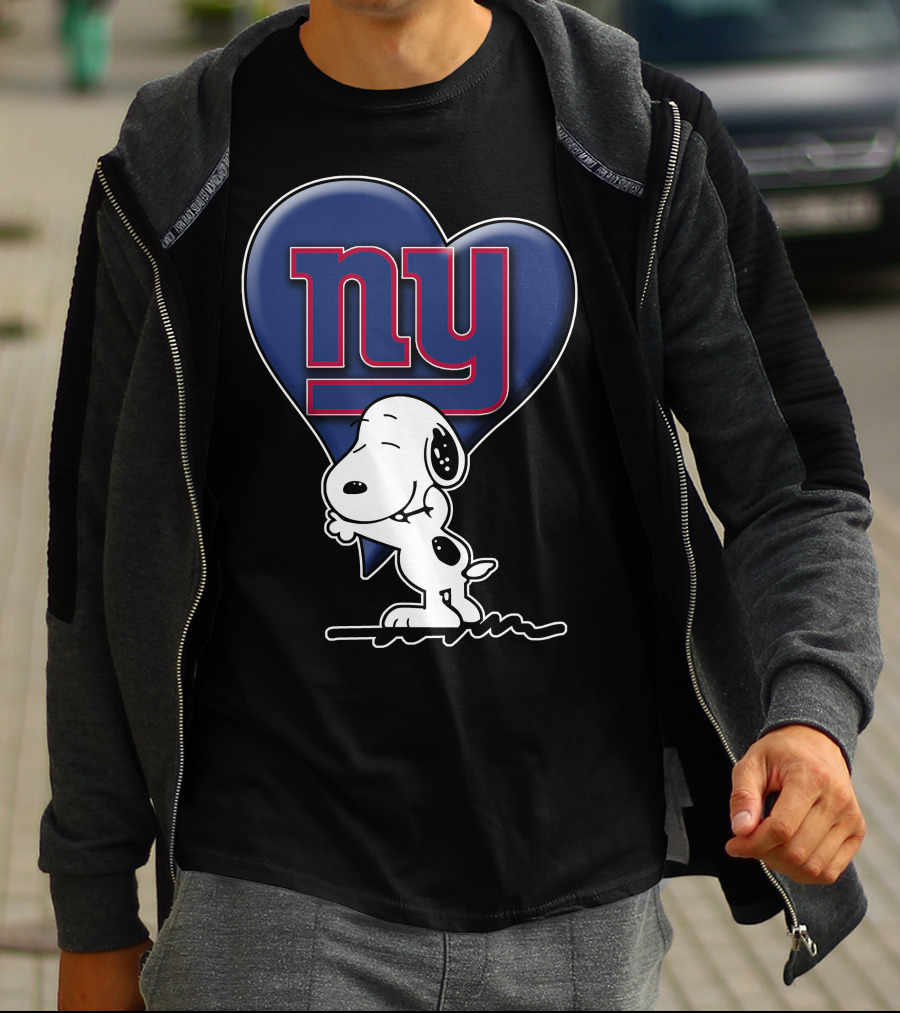Snoopy Heart Ny New York Giants T-Shirt