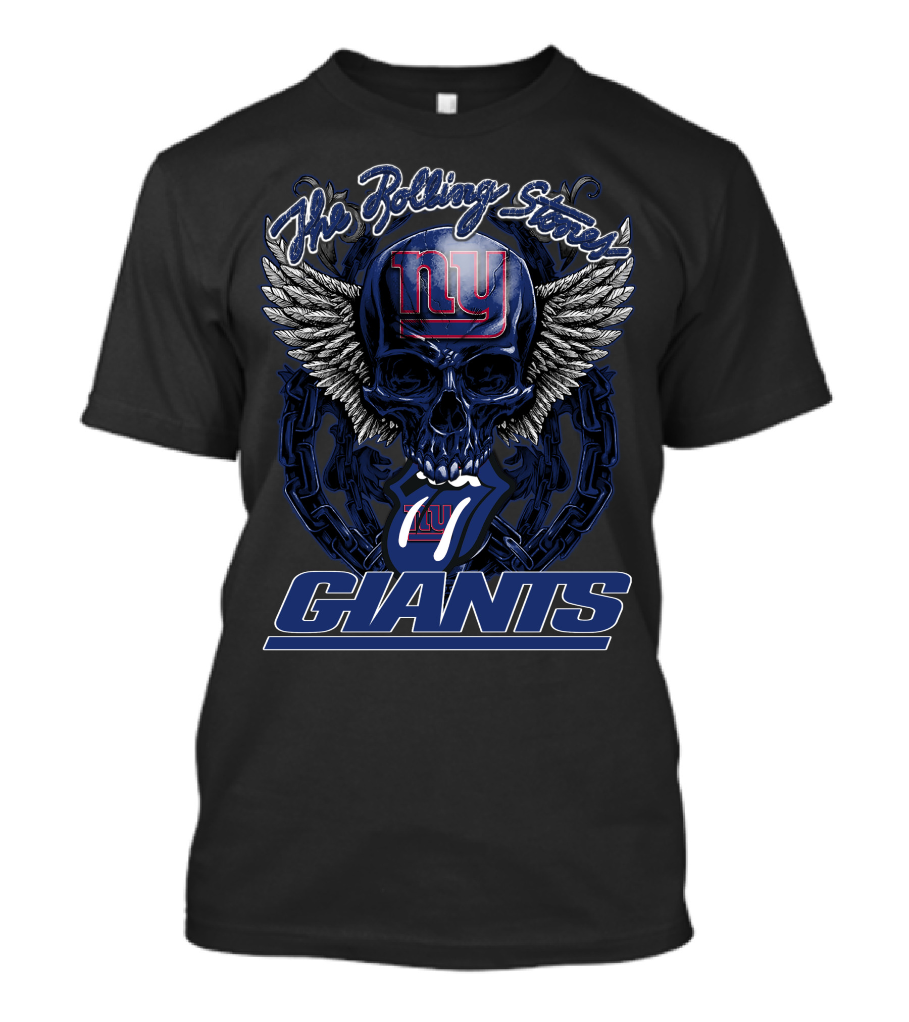 The Rolling Stones New York Giants Skull And Wings Collaboration T-Shirt