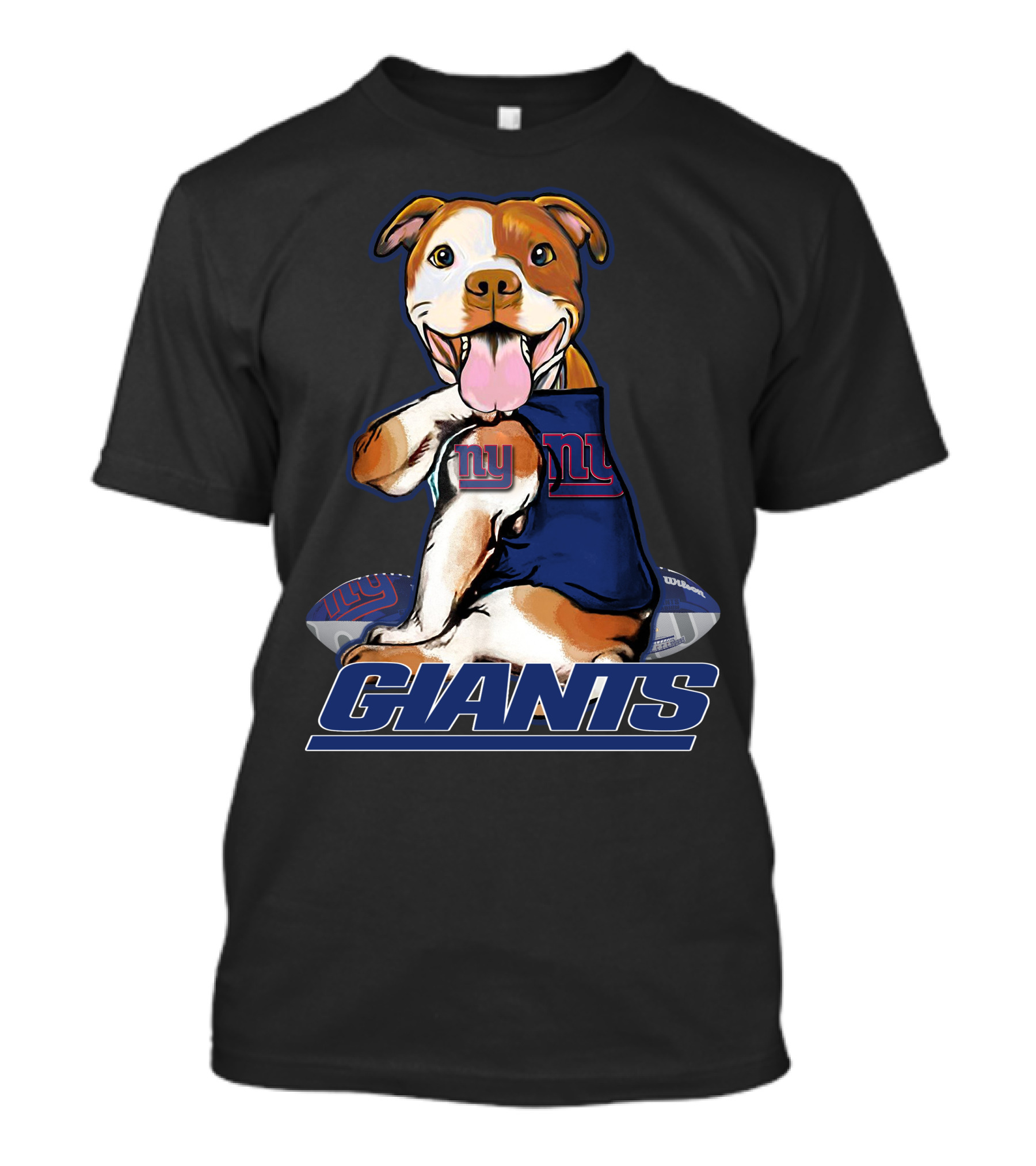 Pittbull Giants With New York Football T-Shirt