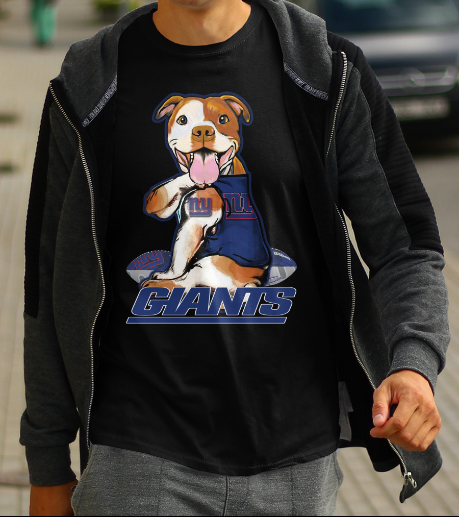 Pittbull Giants With New York Football T-Shirt