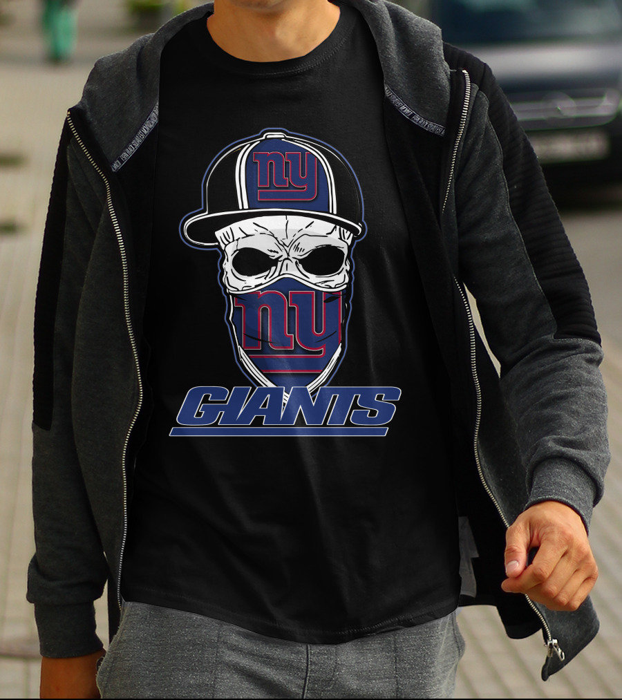 NY Giants Skull Hat T-Shirt