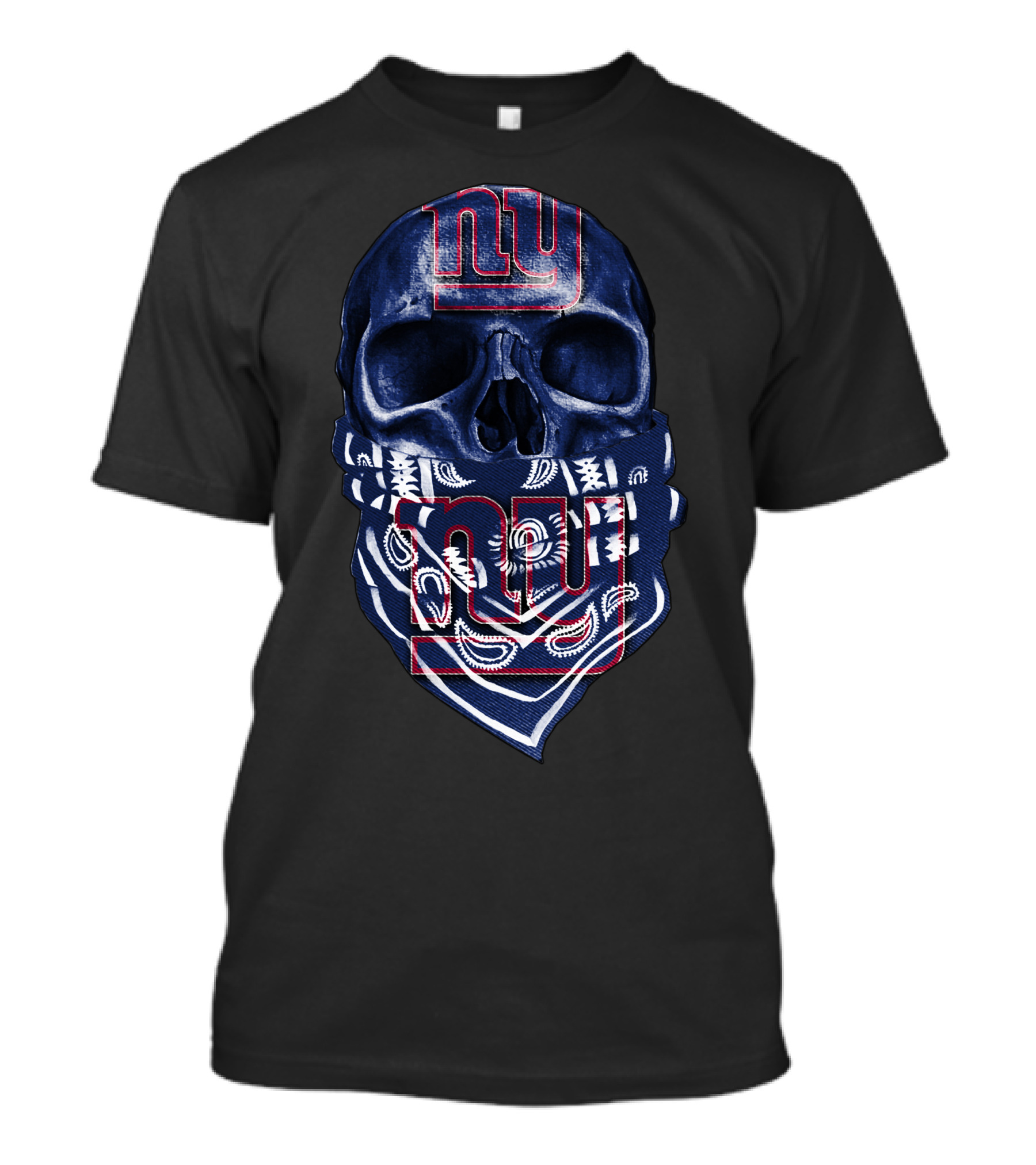 Skull V5 New York Giants Bandana T-Shirt