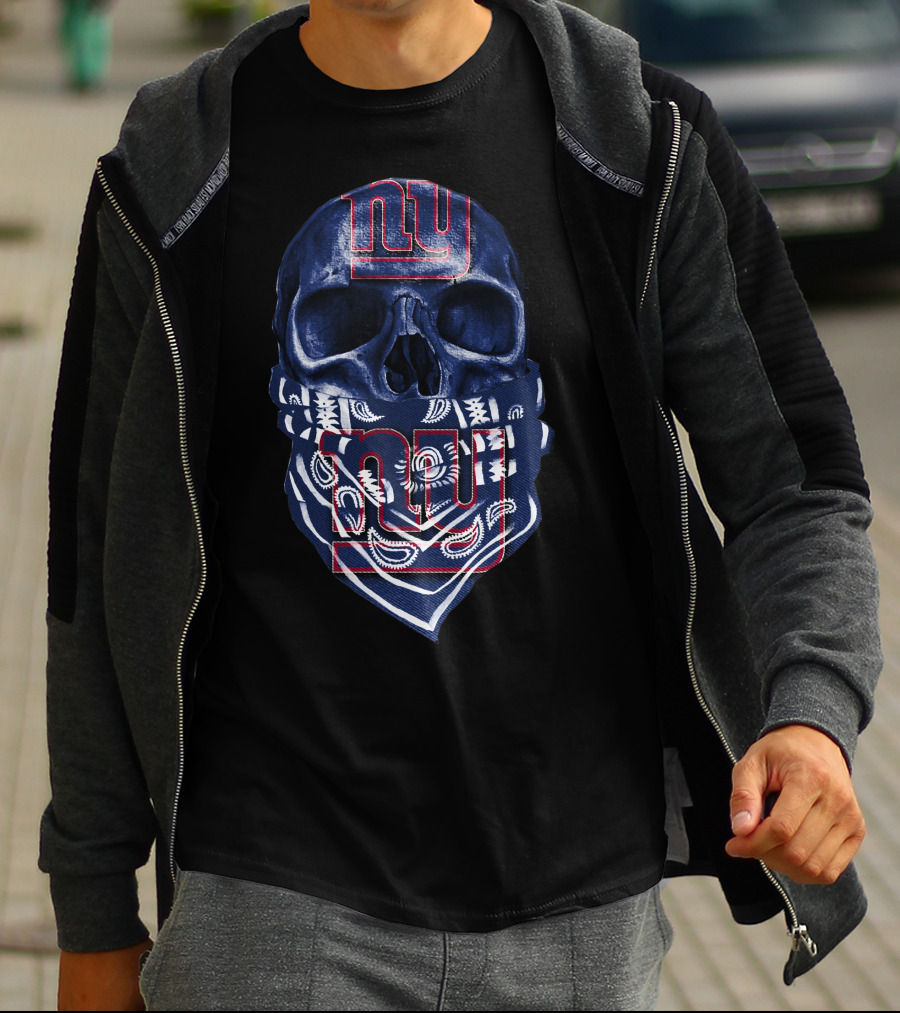 Skull V5 New York Giants Bandana T-Shirt