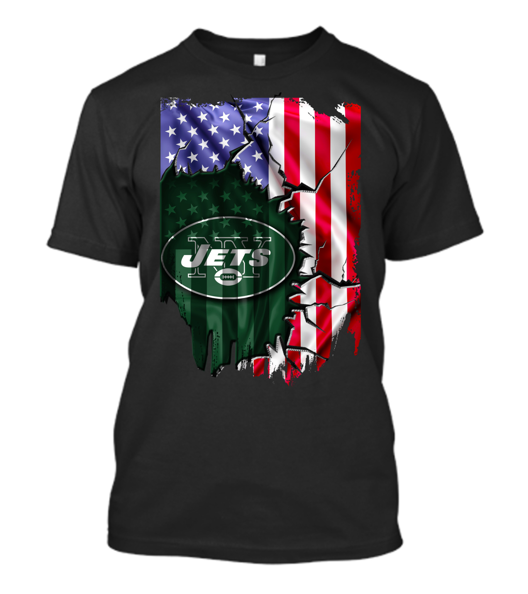 New York Jets American Flag Rip T-Shirt