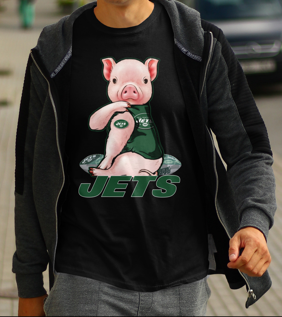 Pig Jets Football New York T-Shirt