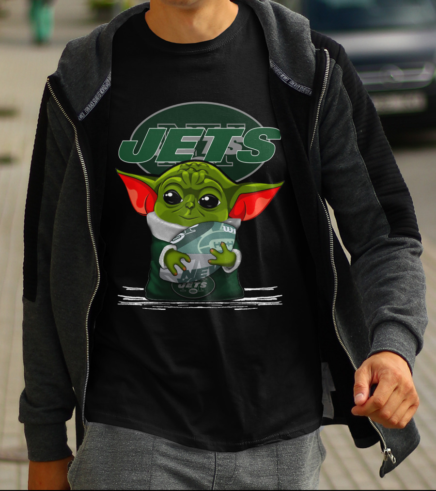 Yoda New York Jets Football Character Green Ears T-Shirt