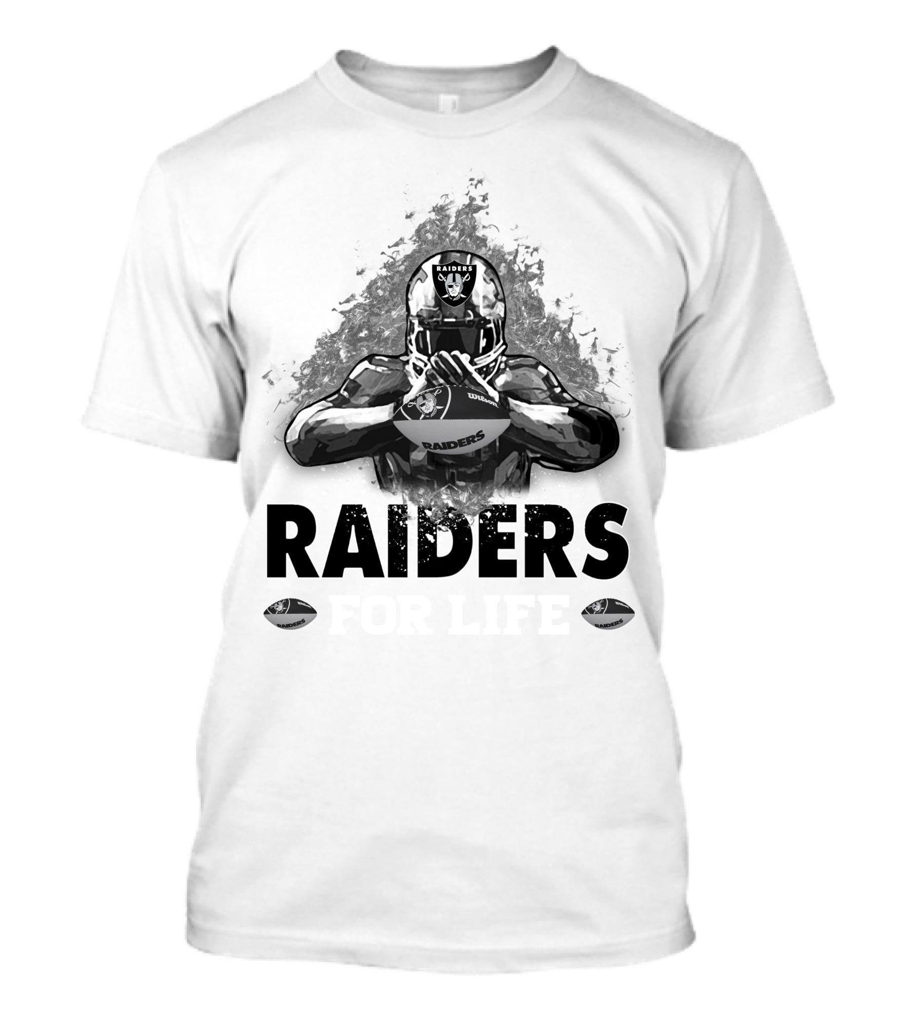 Raiders For Life Football Player Emblem T-Shirt