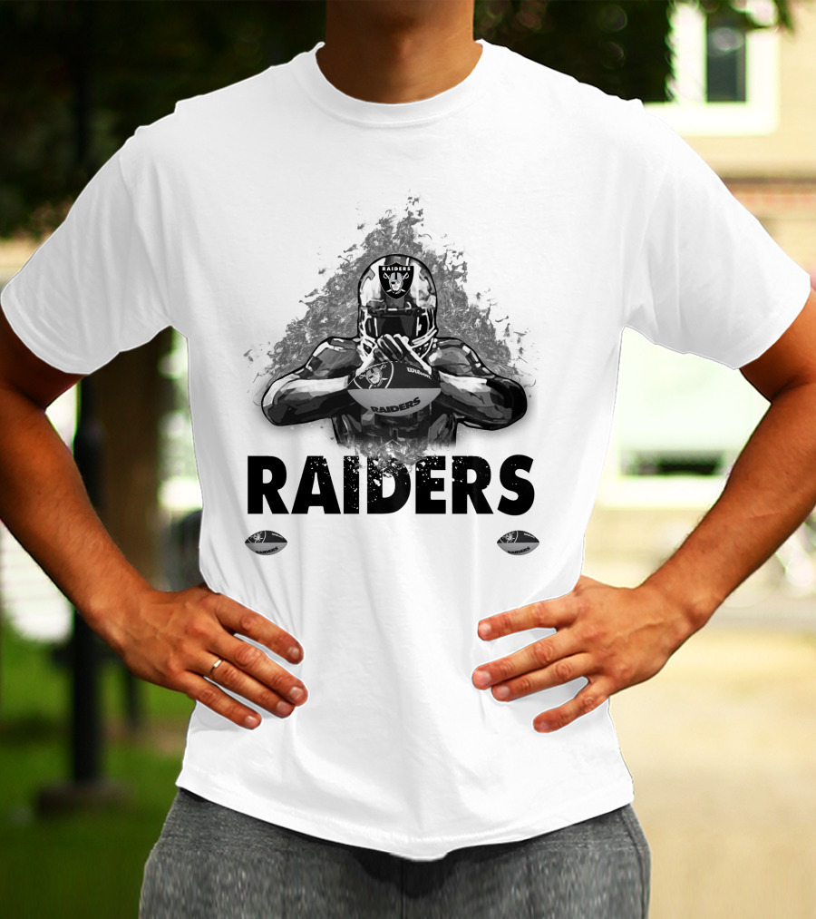Raiders For Life Football Player Emblem T-Shirt