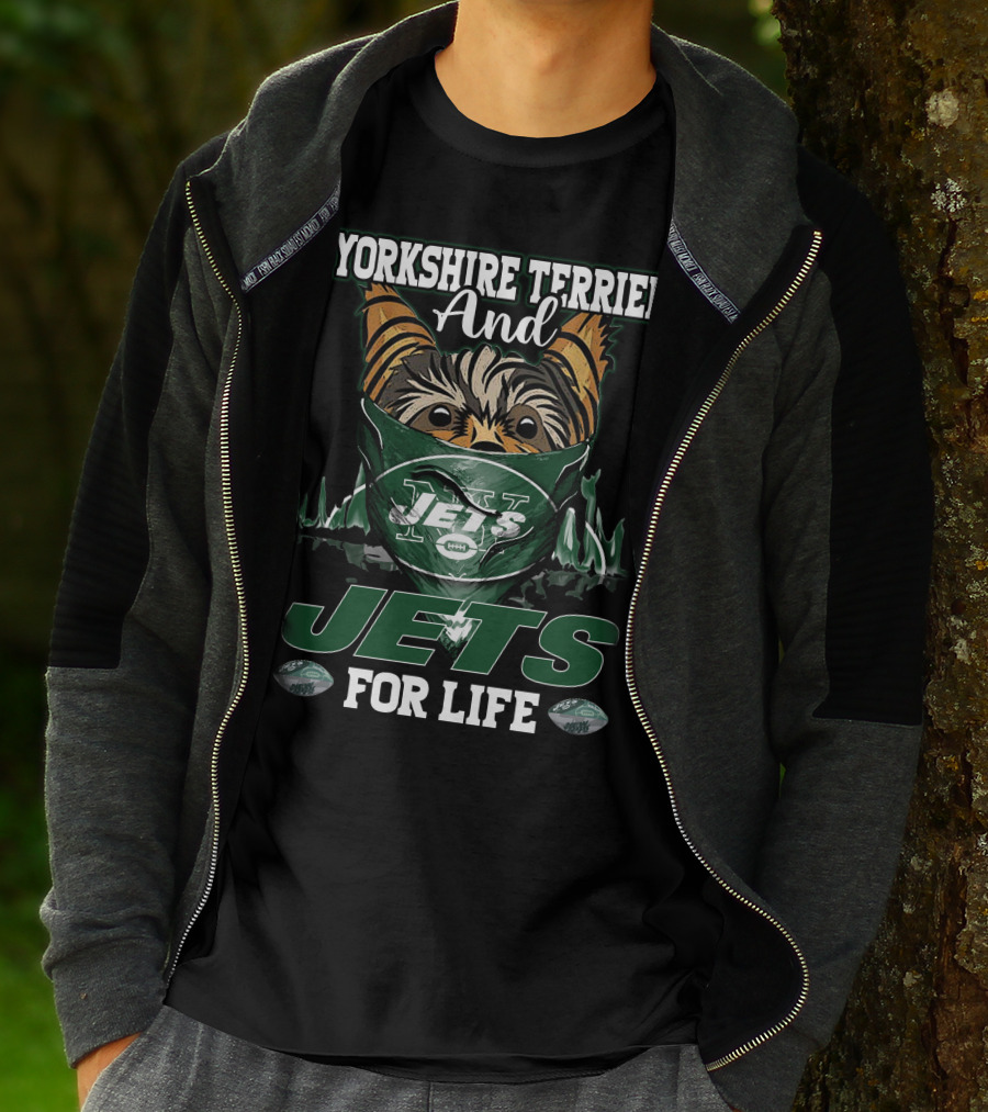 Yorkshire Terrier And Jets For Life New York Jets T-Shirt